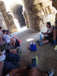 The students learn at a Bar Kochba cave.